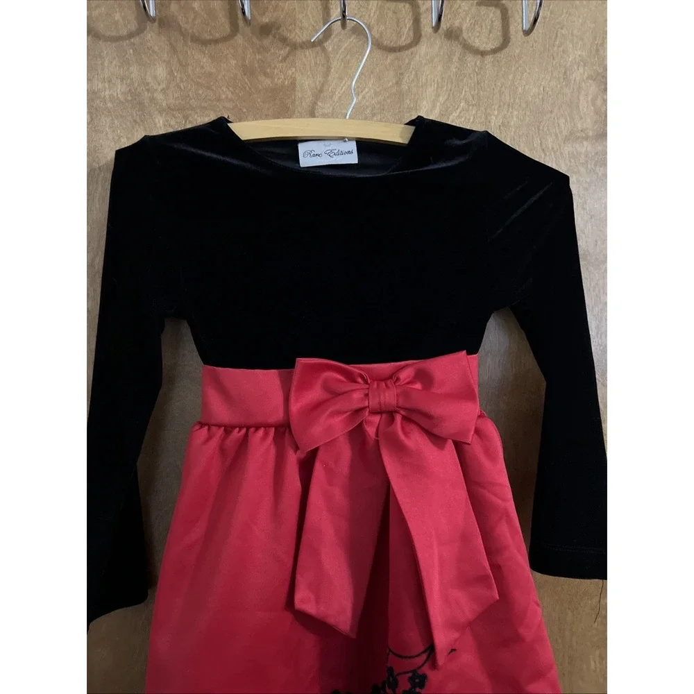 Rare Editions Girls Red Black Holiday Dress Size 7 Party 33